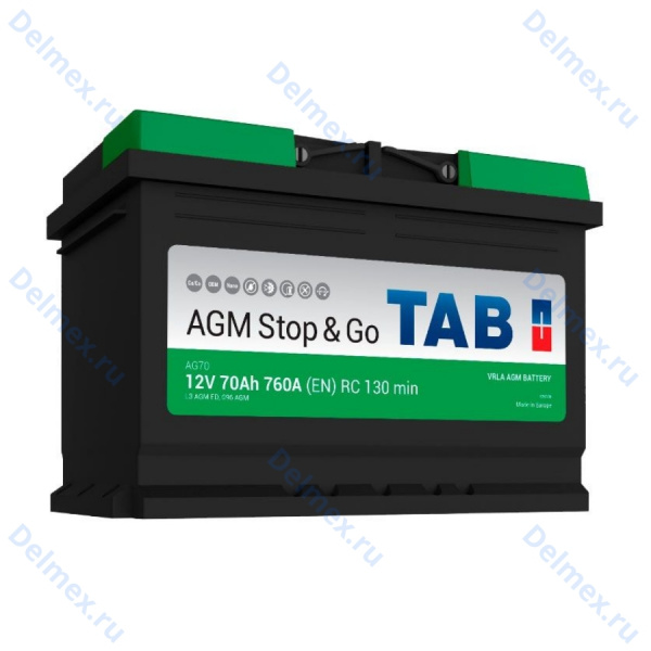 Аккумуляторная батарея TAB 6СТ-70 AGM Start Stop обратной полярности