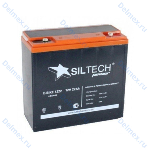 Аккумуляторная батарея SILTECH 6МТС-20 E-BIKE (6-DZM-20) обратной полярности 12V22Ah