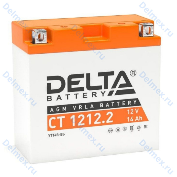 Аккумуляторная батарея DELTA СТ-1212.2 AGM (YT14BBS) прямая полярность, залитый