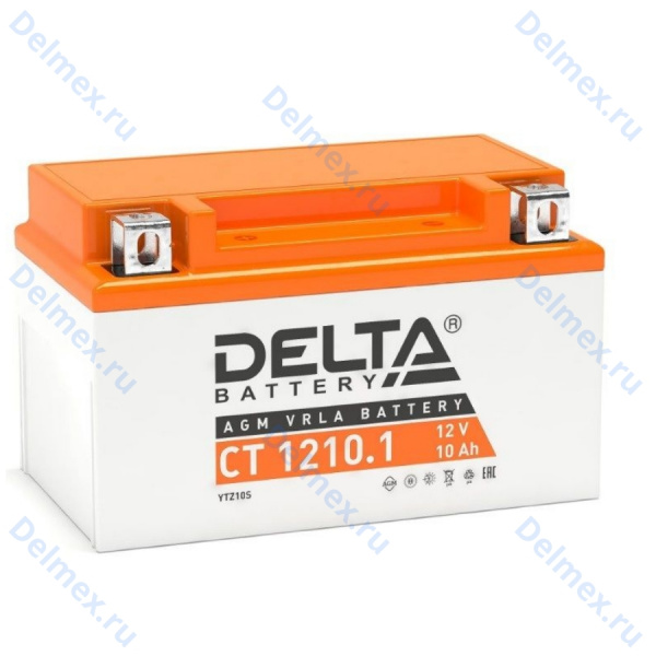 Аккумуляторная батарея DELTA СТ-1210.1 AGM (YTZ10S) прямая полярность, залитый