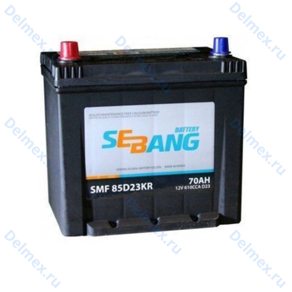 Аккумуляторная батарея SEBANG 6СТ-70L SMF (85D23KR) прямой полярности