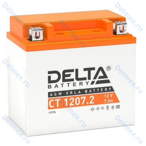 Аккумуляторная батарея DELTA СТ-1207.2 AGM (YTZ7S) обратная полярность, залитый