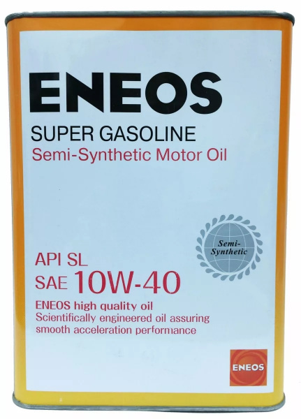 Фото Масло моторное полусинтетическое ENEOS Super Gasoline SL 10w40 4л