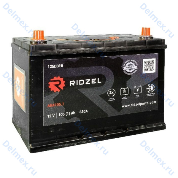Аккумуляторная батарея RIDZEL 12V 105Ah АЗИЯ прямой полярности