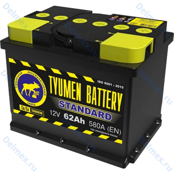 Аккумуляторная батарея Tyumen Battery 6СТ-62LR STANDARD обратной полярности