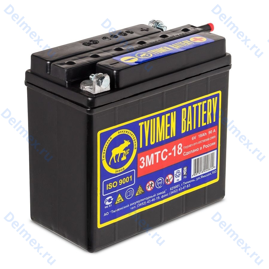 Аккумуляторная батарея Tyumen Battery 3МТС-18 универсальной полярности сухозаряженная