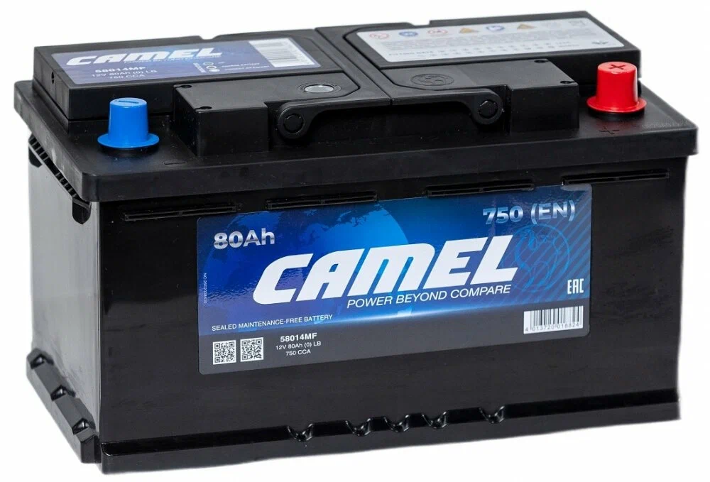 Аккумуляторная батарея 12V 80Ah (0) CAMEL (58014) низ.оп фото 