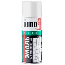 Краска спрей универсальная белая глянцевая 520мл KUDO фото 