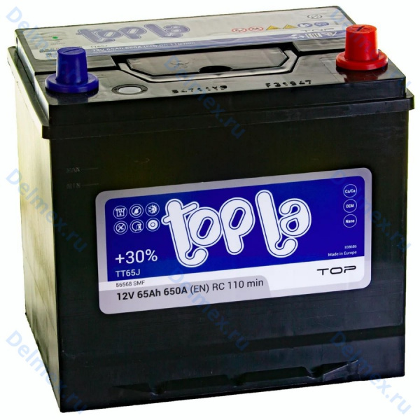 Аккумуляторная батарея TOPLA 6СТ-65L Top Asia обратной полярности (118667)