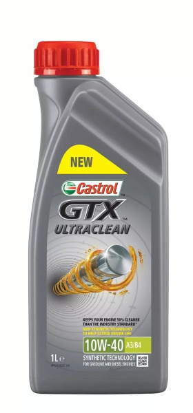 Фото Масло моторное полусинтетическое CASTROL GTX ULTRACLEAN 10W-40 A3/B4 1л (15A4DE)