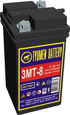 Аккумуляторная батарея Tyumen Battery 3МТ-8 для мотоциклетной техники (6V)