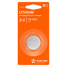 Батарейка CR1220 3V для брелоков сигнализаций литиевая 1шт (AIRLINE) фото 