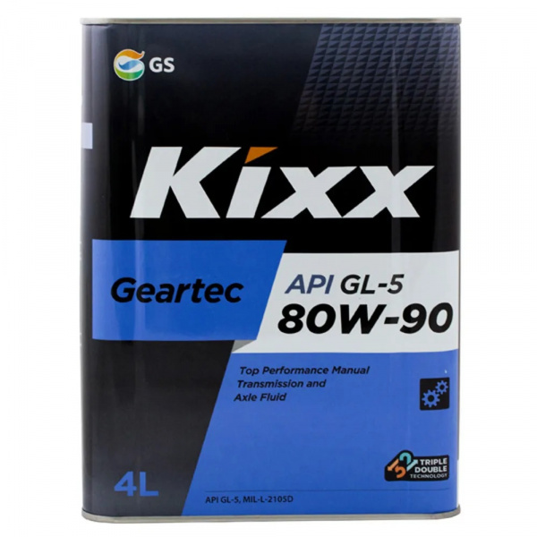 Масло трансмиссионное синтетическое KIXX GEARTEC GL-5 80W90 4L (Корея)