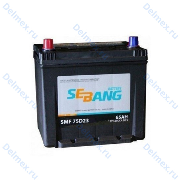 Аккумуляторная батарея SEBANG 6СТ-65L SMF (75D23KR) прямой полярности