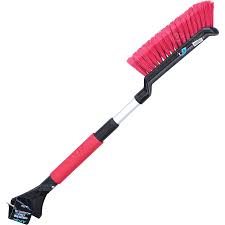 Щетка для снега + скребок  телескопическая  57-70см. цветная поролон. ручка Black&Blue (BB1005) фото 