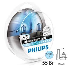 Лампа 12V H3 PK22s PHILIPS DIAMOND VISION (пласт. упак.) (компл. 2 шт.) фото 