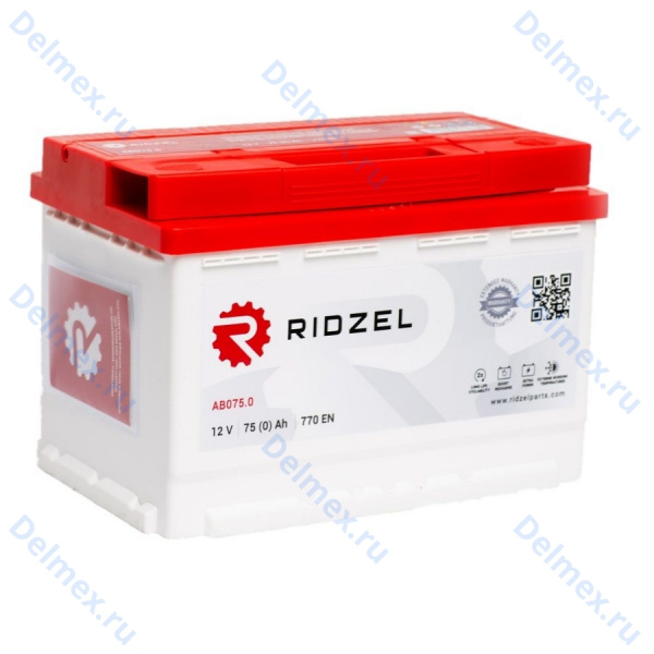 Аккумуляторная батарея RIDZEL 12V 75Ah обратной полярности