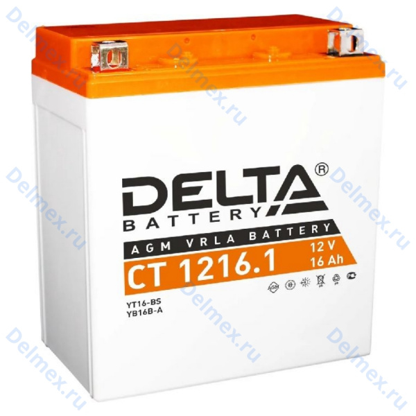 Аккумуляторная батарея DELTA СТ-1216.1 AGM (YTX16-BS) прямая полярность, залитый
