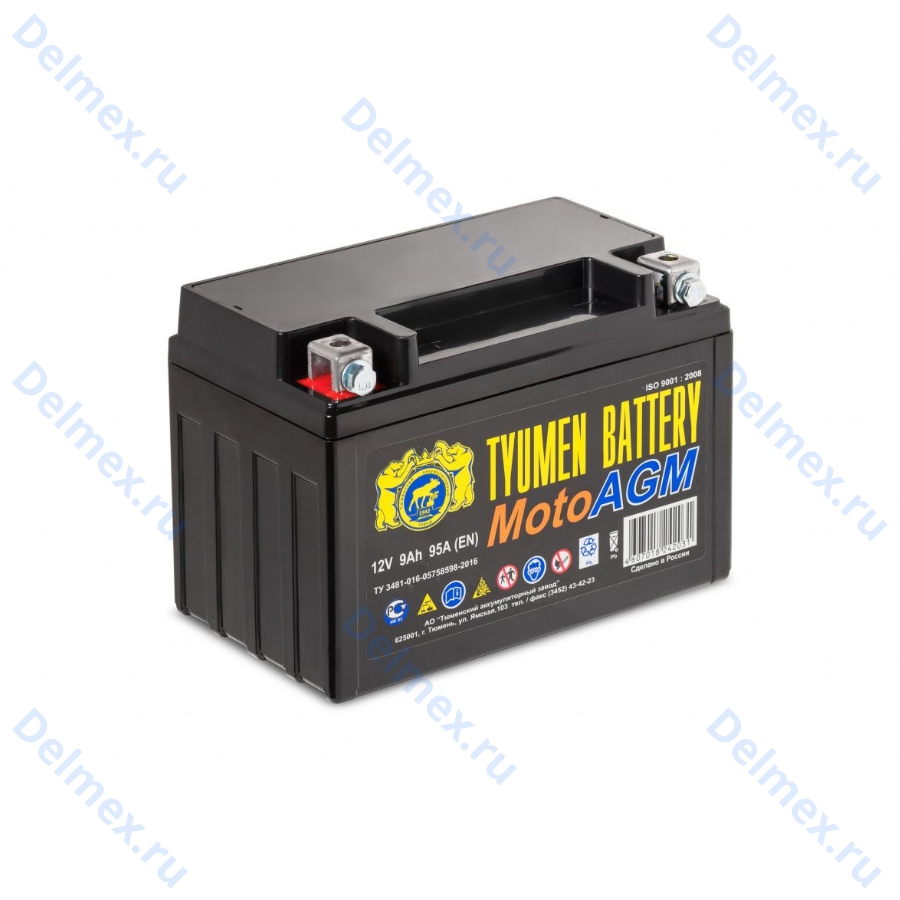 Аккумуляторная батарея Тюменские Аккумуляторы 6МТС-9 Мото AGM прямая полярности фото 