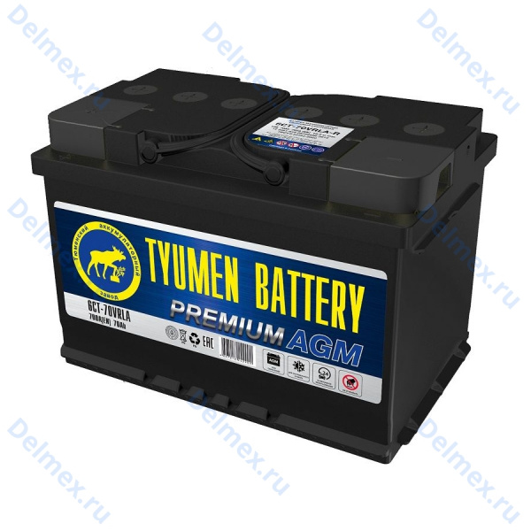Аккумуляторная батарея Tyumen Battery 6СТ-70VRLA-R PREMIUM AGM