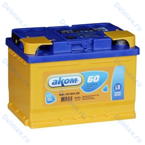Аккумуляторная батарея АКОМ 6СТ-60L низкая обратной полярности