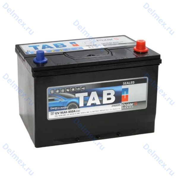 Аккумуляторная батарея TAB 6СТ-95L POLAR JIS MF обратной полярности Азия (246895)