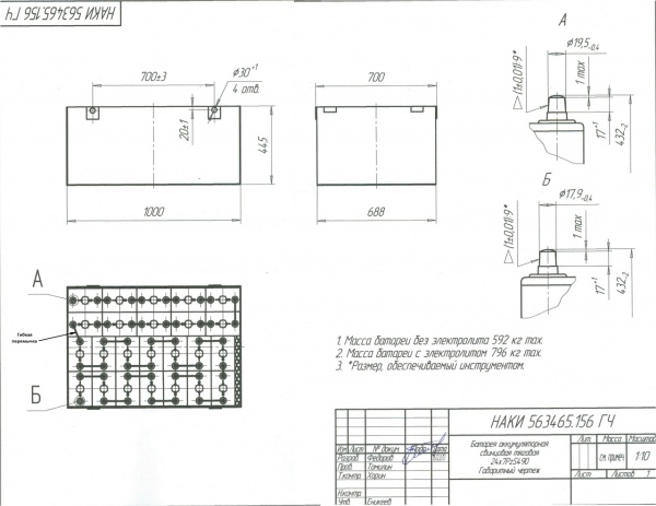Фото АКБ 24х7PzS490 исполнение 156-01 с гибкими перемычками залитая электролитом