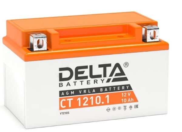 Аккумуляторная батарея DELTA СТ-1210.1 AGM (YTZ10S) прямая полярность, залитый