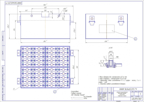 Фото АКБ 40х3PzS165 исполнение 233-01 с гибкими перемычками в комплекте с электролитом