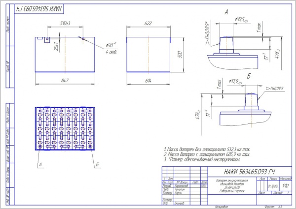Фото АКБ 24х5PzS400 исполнение 093-01 с гибкими перемычками залитая электролитом