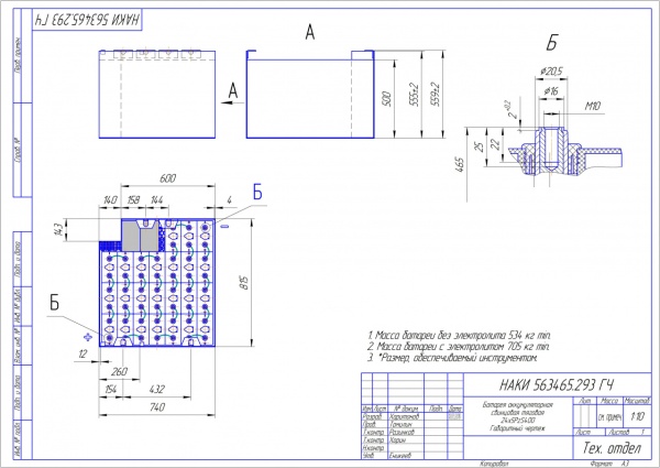 Фото АКБ 24х5PzS400 исполнение 293-01 с гибкими перемычками залитая электролитом