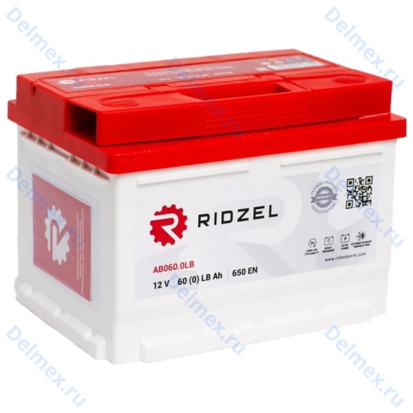 Аккумуляторная батарея RIDZEL 12V 60Ah обратной полярности низкий (AB060.0LB)