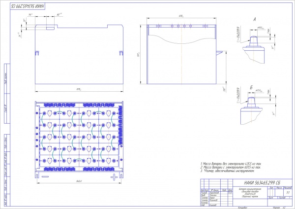 Фото АКБ 20х6PzS420 исполнение 299-01 с гибкими перемычками залитая электролитом