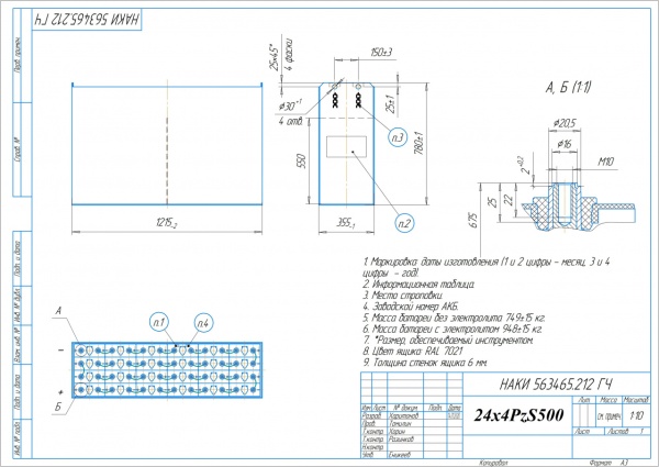 Фото АКБ 24х4PzS500 исполнение 212-01 с гибкими перемычками залитая электролитом