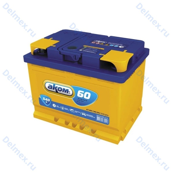 Аккумуляторная батарея АКОМ 6СТ-60L прямой полярности
