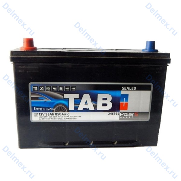 Аккумуляторная батарея TAB 6СТ-95L POLAR JIS MF прямой полярности Азия (246995)