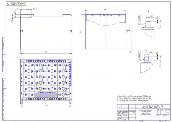 Фото АКБ 22х5PzS400 исполнение 241-01 с гибкими перемычками залитая электролитом