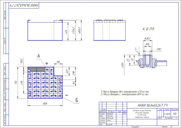 Фото АКБ 24х5PzS350 исполнение 247-01 с гибкими перемычками залитая электролитом