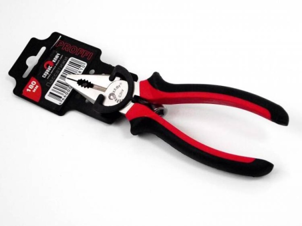 Пассатижи 180 мм с красно-черной ручкой PROFFI Сервис Ключ фото 