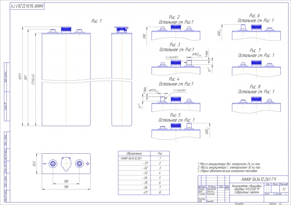 Фото Аккумулятор свинцовый тяговый 4РzS500 под болтовое соединение