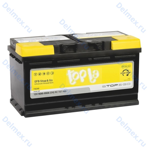 Аккумуляторная батарея TOPLA 6СТ-90L EFB Stop&Go (59088SMF) обратной полярности