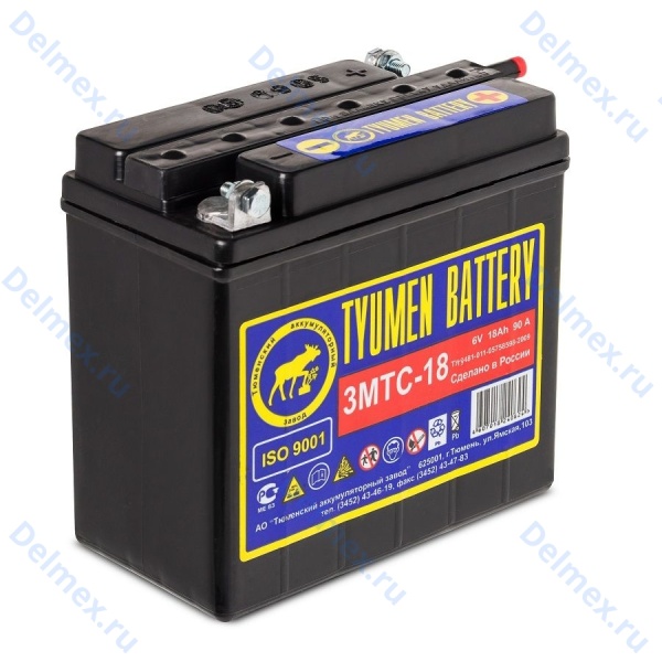 Аккумуляторная батарея Tyumen Battery 3МТС-18 универсальной полярности сухозаряженная