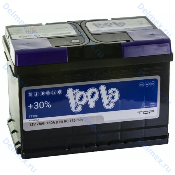 Аккумуляторная батарея TOPLA 6СТ-78L Top Sealed обратной полярности (118678)