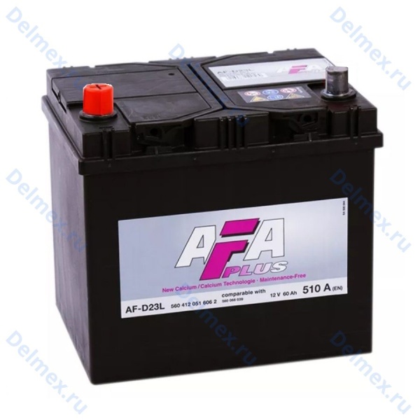 Аккумуляторная батарея AFA PLUS 6СТ-60L Азия прямой полярности (AFD23R)