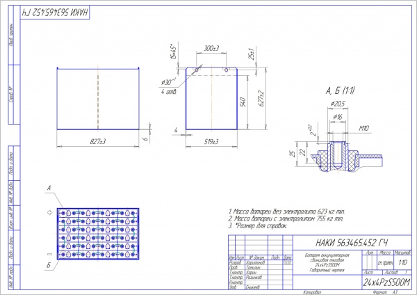 Фото АКБ 24х4PzS500 исполнение 452-01 с гибкими перемычками залитая