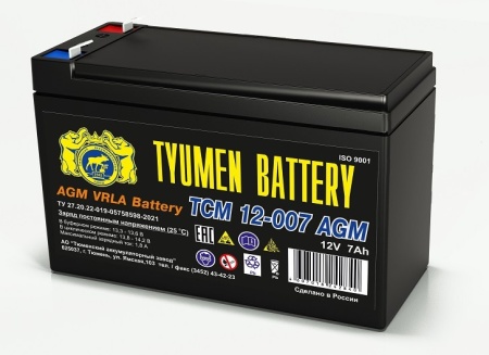 Фото Аккумуляторная батарея Tyumen Battery ТСМ-12007 AGM