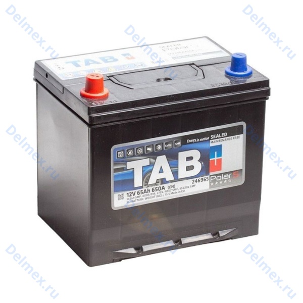 Аккумуляторная батарея TAB 6СТ-65L POLAR JIS MF прямой полярности Азия