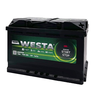 Аккумуляторная батарея WESTA 6СТ-70 AGM о/п фото 