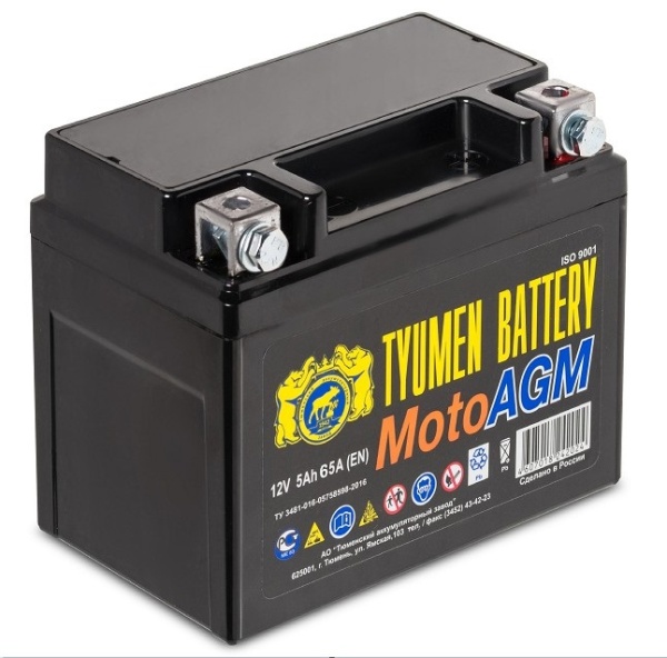 Аккумуляторная батарея Тюменские Аккумуляторы 6МТС-5 Мото AGM обратной полярности фото 