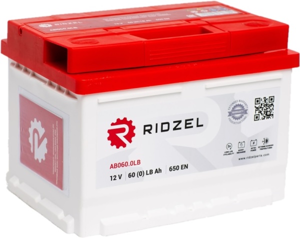 Аккумуляторная батарея RIDZEL 12V 60Ah обратной полярности низкий (AB060.0LB)